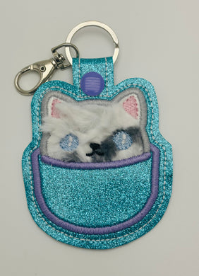 Kitty in a Cup Keychain