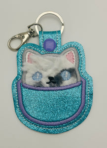 Kitty in a Cup Keychain