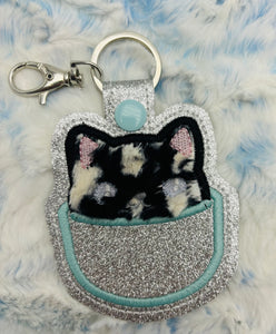 Kitty in a Cup Keychain