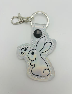 Bunny with a Butterfly Keychain